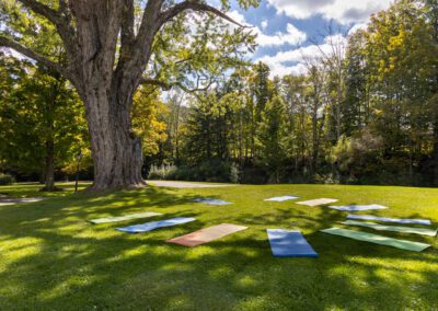 Mountain Laurel Recovery Center - Pennsylvania Addiction Treatment Center - yoga mats under tree